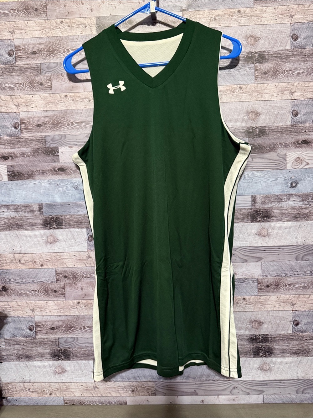 Under Armour Green Basketball Jersey with White Accents